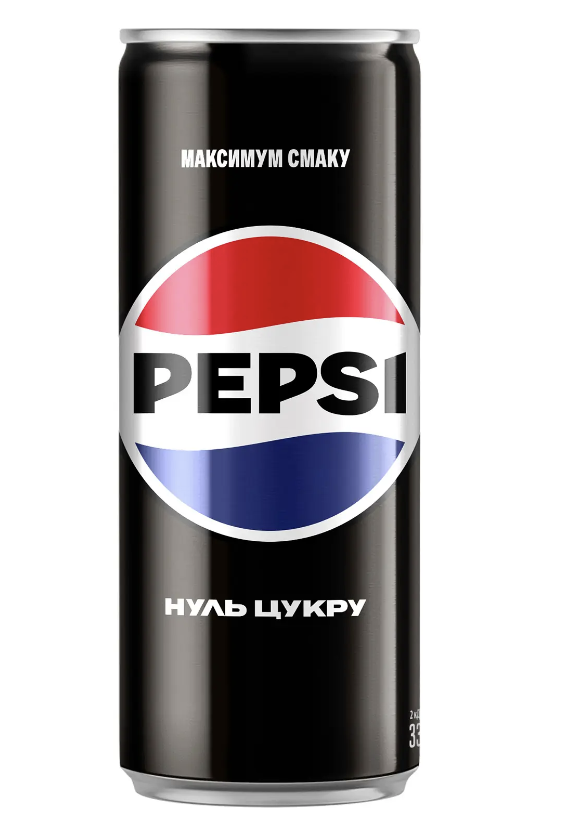 Напій сильногаз. Pepsi Black Zero Sugar 0.33 л з/б